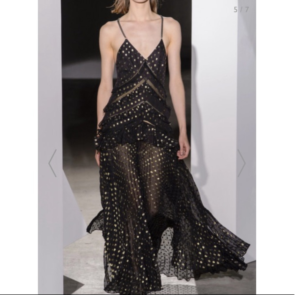 NWT Self Portrait Metallic Polka Dot Maxi Dress 4